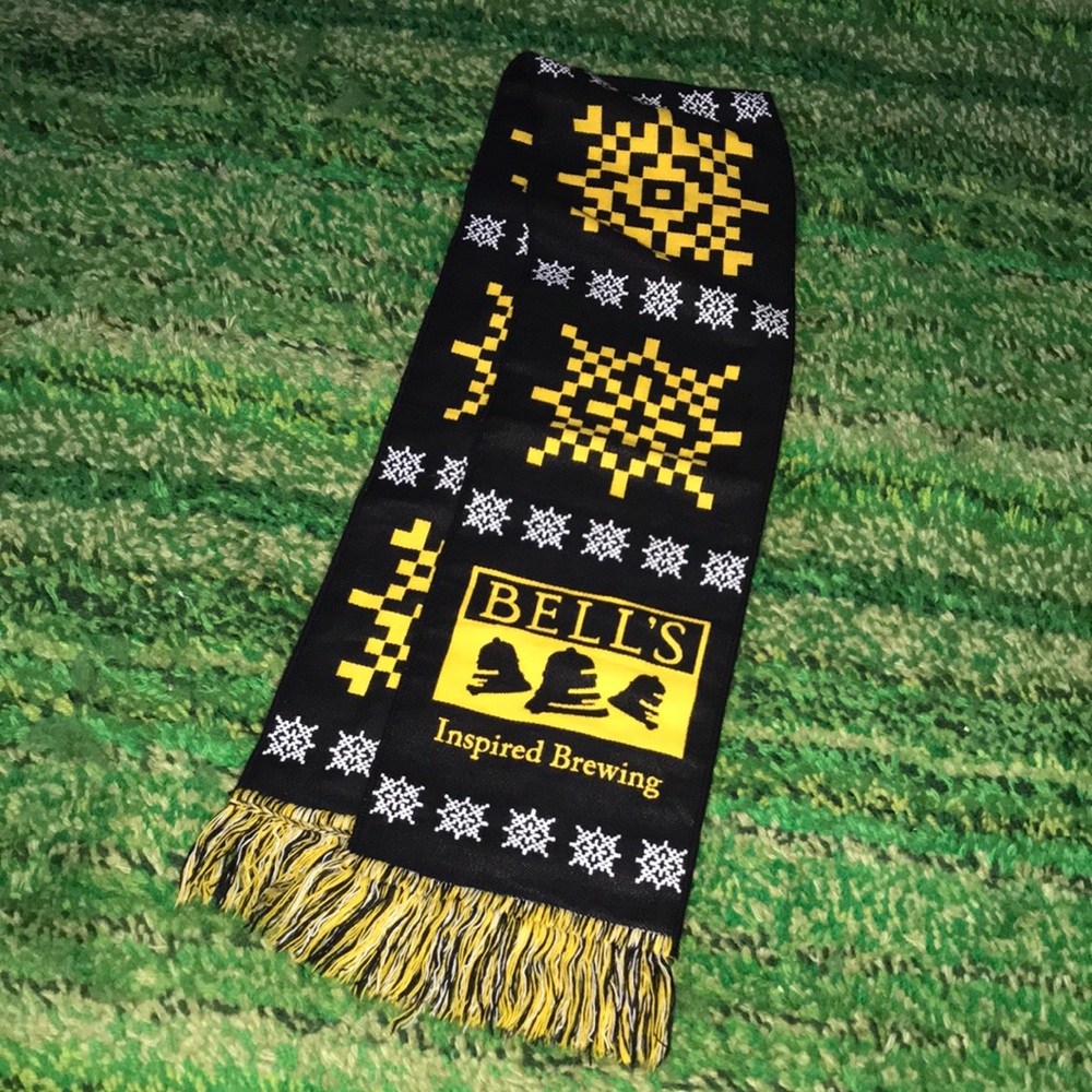 Inspired Bell’s Brewing Black & Yellow Logo Knit Scarf 2024 Sno Jog